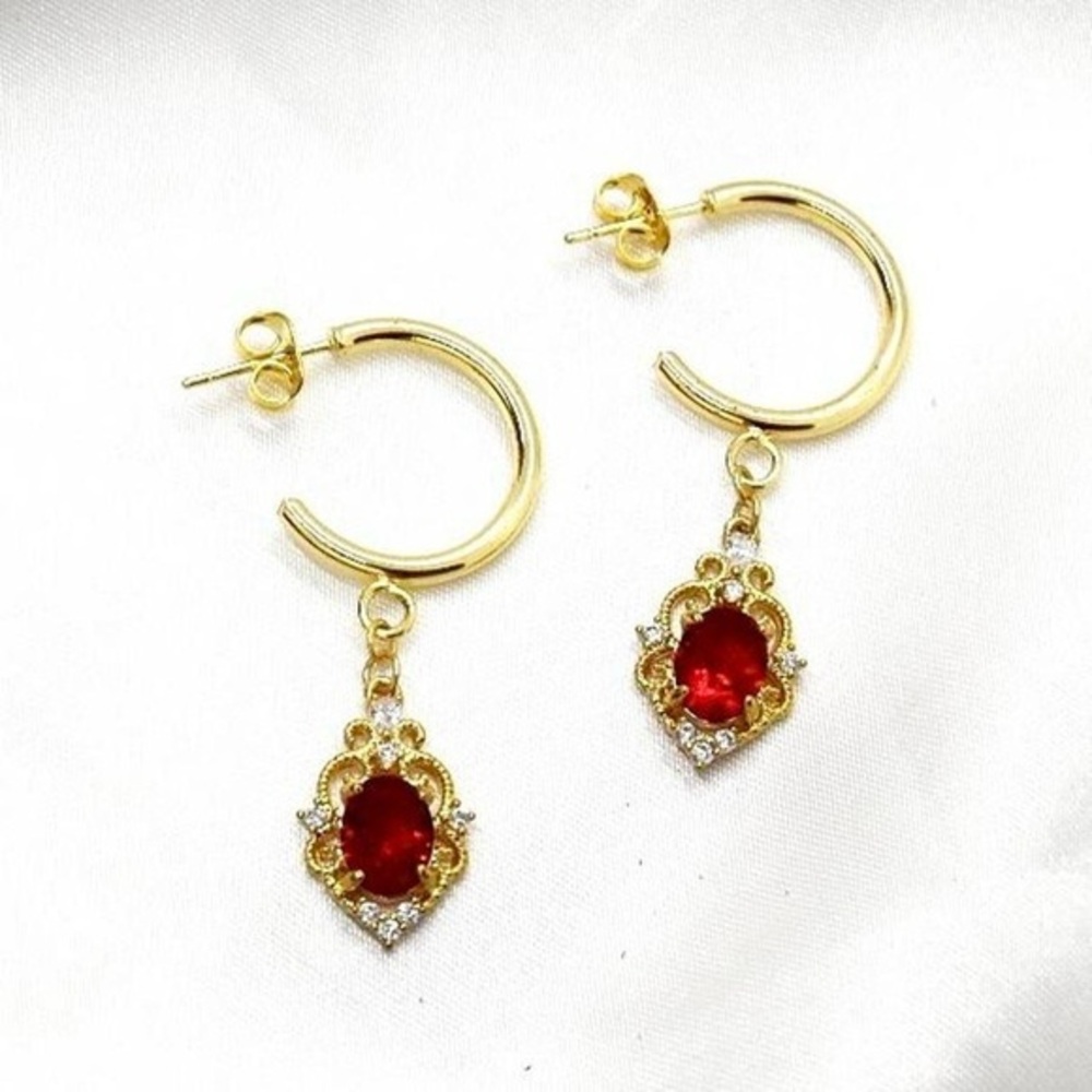 Red Gemstone Earrings